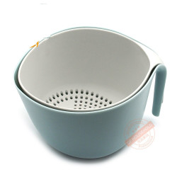 2-in-1 Large Nest Washing Colander Bowl Sets & Food Strainers with Long Good Grips for Washing Fruits Vegetable Beans Pasta YSTE-32380