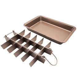 Practical Boutique 18 Cavity Cake Pan Non-Stick Square Shape Bread Mold Pan Stainless Steel Baking Tools Professional Bakeware YSTE-32505