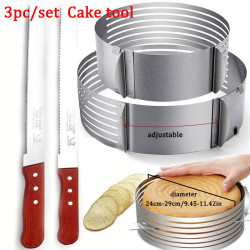 Adjustable Cake Layer Cut Mousse Kitchen Chef Serrated Toast Knife Cake Slicer Device Mold Bakeware Baking Cake Tools YSTE-32531