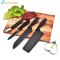 Joyathome 5pcs/Set Black Stainless Steel Kitchen Knife Set Chef Knife Slicing Knife Multifunctional Knife Set Keukenmessen YSTE-32939