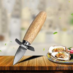 1pc Stainless Steel Wooden Handle Oyster Knife Sharp-edged Shucker Shell Seafood Opener Tool Multifunction Utility Kitchen Tools YSTE-32946