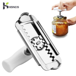 KONCO Adjustable Jar Opener Stainless Steel Lids off Jar Opener Bottle Opener Can Opener for 1-4 inches YSTE-33435