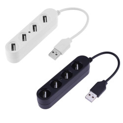 4 Ports USB 2.0 Multi-Interface HUB Splitter Black White Two Color Optional High Speed USB Hubs for Computer Peripherals New YSTE-33645