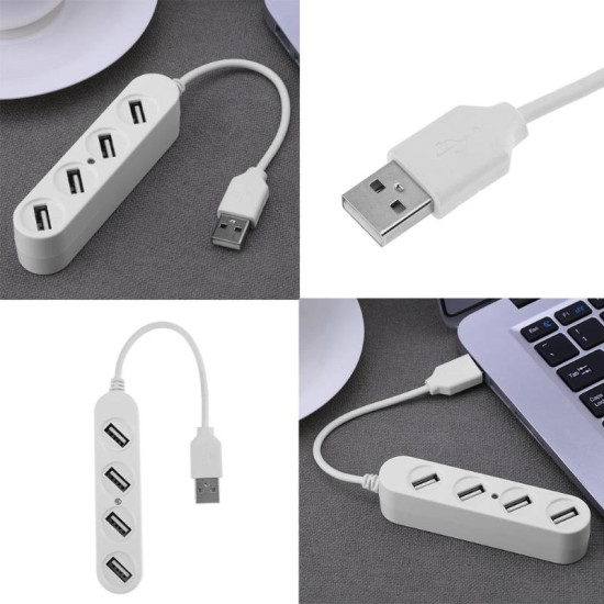 4 Ports USB 2.0 Multi-Interface HUB Splitter Black White Two Color Optional High Speed USB Hubs for Computer Peripherals New YSTE-33645