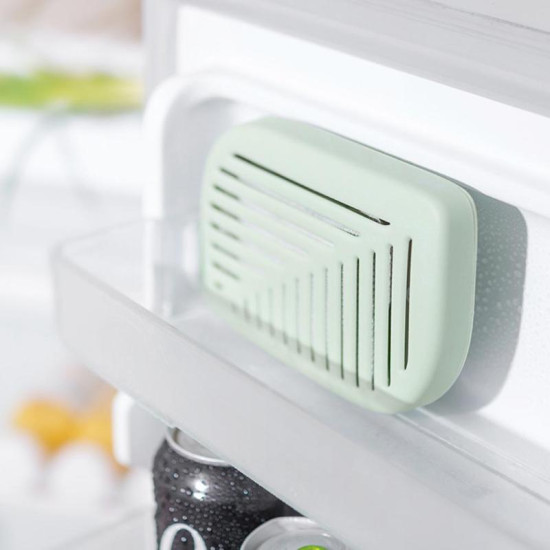 Green Leaf Shape Fridge Refrigerator Air Fresh box Purifier Charcoal Deodorizer Absorber Freshener Eliminate Odors Smell 3 Color YSTE-33777