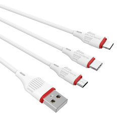 Cable 3-in-1 Lightning / Micro-USB / USB-C BX17 Enjoy YSTE-38215