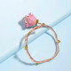 JUICY GRAPE European personality exaggerated geometric irregular opening bracelet women's fashion pink Enamel flower bracelet YSTE-39061