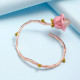 JUICY GRAPE European personality exaggerated geometric irregular opening bracelet women's fashion pink Enamel flower bracelet YSTE-39061