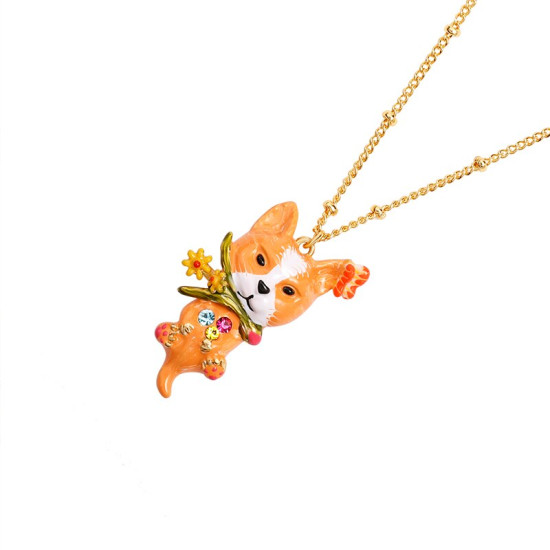 Juicy Grape Fashion cute hand-painted enamel glazed animal pendant personality copper gilded new necklace woman YSTE-39070