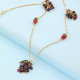 Juicy Grape European and American fashion long grape fruit tassanis pendant necklace Enamel leafy strawberry sweater chain YSTE-39089