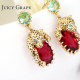 Juicy Grape Leopard Red Cristal Sexy Elegant Stud Earrings Women 2019 Enamel Gilded Fashion Trendy Animal Jewellery YSTE-39109