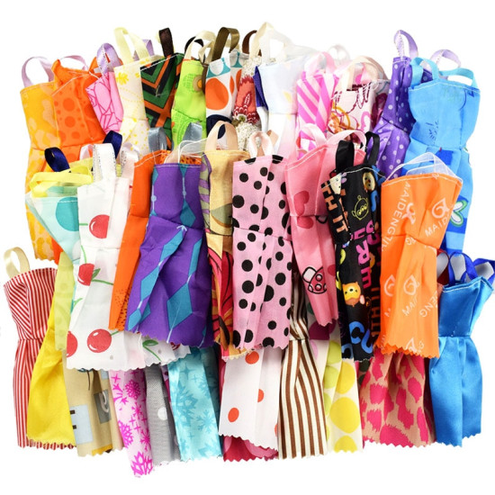 Doll Set Accessories Clothes Dress,Glasses,Plastic Necklace, Handbag,Pairs Shoes for Barbie doll YSTE-3910
