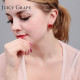 Juicy Grape Hand Painted Enamel Glaze Jewelry Red Rose Flower Crystal Earrings Gilded Stud Woman Accessories YSTE-39135