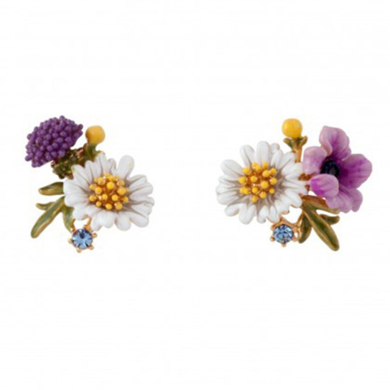 Juicy Grape New Pastoral Flower Series Handmade Enamel White Daisy Stud 925 Silver Needles Earrings Fashion Jewelry YSTE-39160