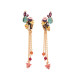 Juicy Grape Cactus Teal Crystal Tassel Long Stud Earrings Fashion Jewelry Women Charm Jewellery Boucle D Oreille Earrings YSTE-39289