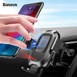 Baseus Qi Car Wireless Charger For iPhone Xs Max Xr X Samsung S10 S9 Intelligent Infrared Fast Wirless Charging Car Phone Holder YSTE-39630