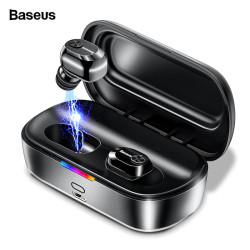 Baseus W01 TWS Bluetooth 5.0 True Wireless Earphone Headphone Mini Cordless Earbuds With Mic Handsfree Headset For Xiaomi iPhone YSTE-39724