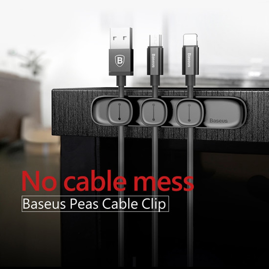 Baseus Magnetic Cable Organizer USB Management Winder Clip Desktop Workstation Wire Cord Protector Cable Holder For iPhone YSTE-39769