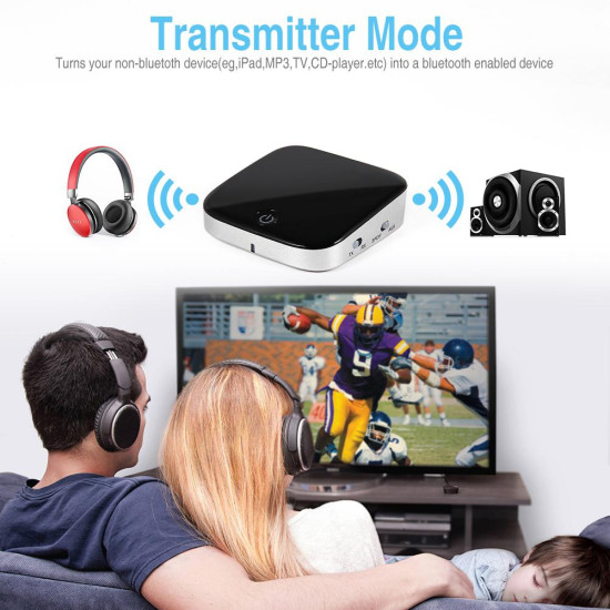 2 in 1 Wireless Audio Adapter Bluetooth Transmitter Receiver with Optical Toslink/SPDIF 3.5mm Support APT-X Low Latency r20 YSTE-39858
