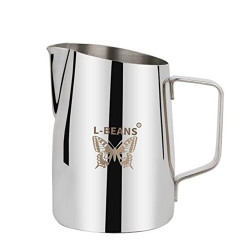 ROKENE Stainless Steel Non-Stick Coating Coffee Pitcher Milk Frothing Mugs Espresso Coffee Pitcher Barista Craft Latte 450ml - Silver 450ml YSTE-6086