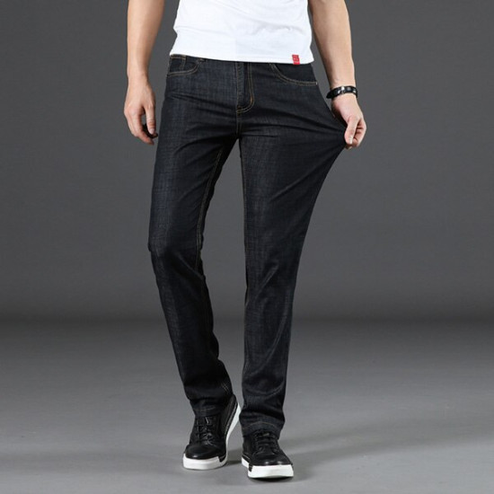 Drizzte Mens Stretch Spandex Fashion Jeans Slim Fit Black Denim Jeans Man Male Trousers Pants Size 28-40 - Black, 28 YSTE-6989
