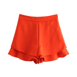 Vadim women chic solid shorts side zipper design back pockets female casual shorts summer pantalones cortos SA152 - Red, XS, China YSTE-8013
